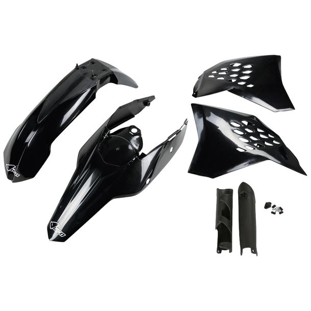Verkleidungskit UFO PLAST 6-teilig Verkleidungssatz Kunststoff mit Gabelschutz für KTM EXC Sixdays EXC-F 125 - 500 ccm Bj. 2009 - 2011