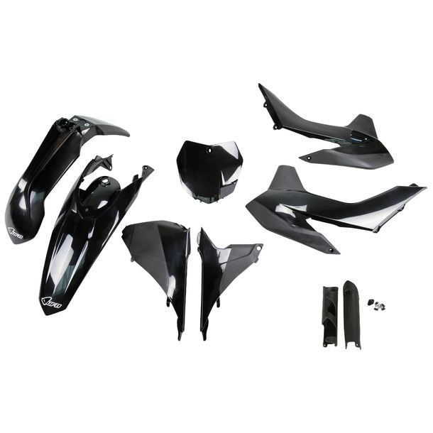 Verkleidungskit UFO PLAST 9-teilig Verkleidungssatz Kunststoff mit Gabelschutz für KTM SX SX-F 125 - 450 ccm Bj. 2013 - 2014