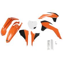 Bekledingskit UFO PLAST 9-delig Bekledingsset Kunststof met vorkbescherming voor KTM SX SX-F 125 - 450 ccm Bj. 2013 - 2014