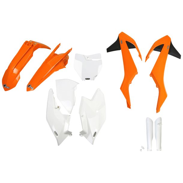 Verkleidungskit UFO PLAST 10-teilig Verkleidungssatz Kunststoff mit Gabelschutz für KTM SX SX-F Racing 125 - 450 ccm Bj. 2016 - 2018