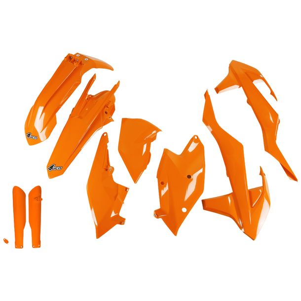Verkleidungskit UFO PLAST 9-teilig Verkleidungssatz Kunststoff mit Gabelschutz für KTM EXC Sixdays EXC-F 125 - 500 ccm Bj. 2017 - 2019