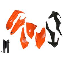 Beheersingskit UFO PLAST 9-delig Bekledingsset Kunststof met Vorkbescherming voor KTM EXC Sixdays EXC-F 125 - 500 ccm Bj. 2017 - 2019