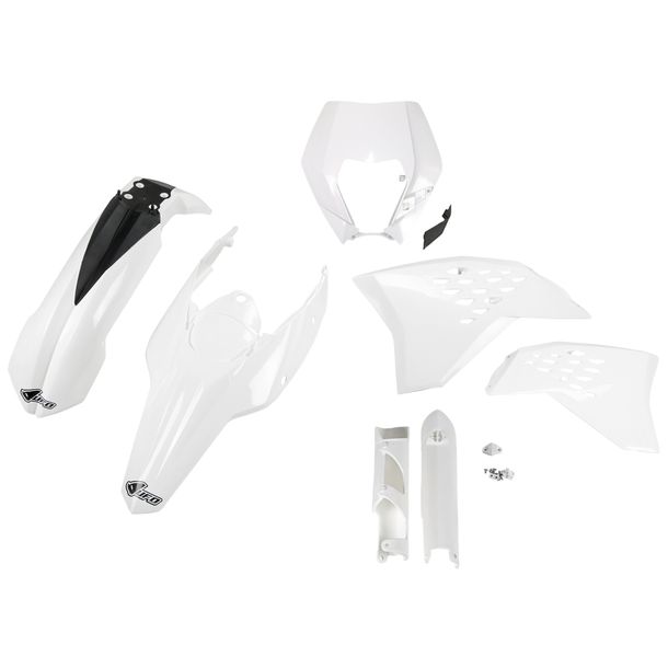 UFO PLAST 7-piece fairing kit, plastic fairing set with fork protectors for KTM EXC Sixdays EXC-F 125 - 500 ccm Yr. 2009 - 2011