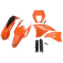 Bekledingskit UFO PLAST 7-delig Bekledingsset Kunststof met vorkbescherming voor KTM EXC Sixdays EXC-F 125 - 500 ccm Bj. 2009 - 2011