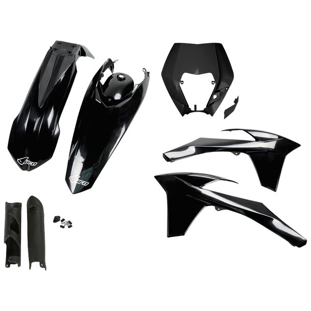 Kit de carénage UFO PLAST 7 pièces, ensemble de carénage en plastique avec protection de fourche pour KTM EXC Sixdays EXC-F 125 - 500 ccm Année de fabrication 2012 - 2013