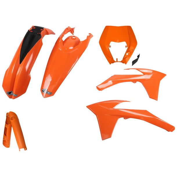 Verkleidungskit UFO PLAST 7-teilig Verkleidungssatz Kunststoff mit Gabelschutz für KTM EXC Sixdays EXC-F 125 - 500 ccm Bj. 2012 - 2013