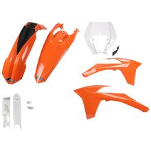 Bekledingskit UFO PLAST 7-delig Bekledingsset Kunststof met vorkbescherming voor KTM EXC Sixdays EXC-F 125 - 500 ccm Bj. 2012 - 2013