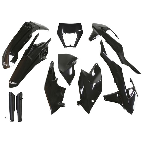 Kit de carénage UFO PLAST 10 pièces, jeu de carénage en plastique avec protection de fourche pour KTM EXC Sixdays EXC-F 125 - 500 ccm Année de fabrication 2017 - 2019