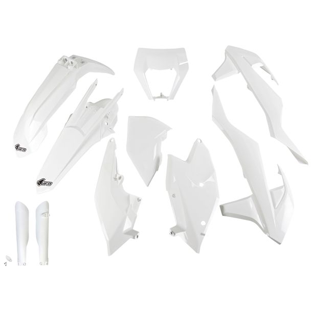 UFO PLAST 10-piece Fairing Kit Plastic Fairing Set with Fork Protectors for KTM EXC Sixdays EXC-F 125 - 500 ccm Year 2017 - 2019