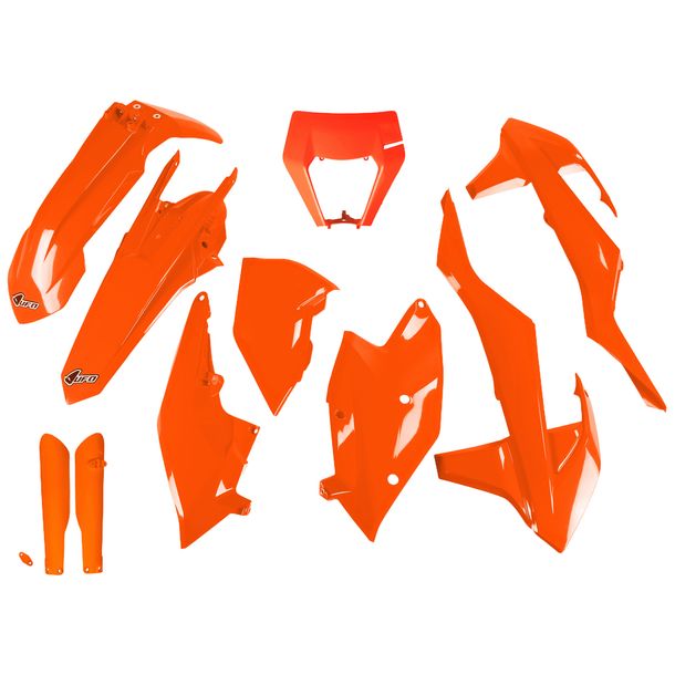 Verkleidungskit UFO PLAST 10-teilig Verkleidungssatz Kunststoff mit Gabelschutz für KTM EXC Sixdays EXC-F 125 - 500 ccm Bj. 2017 - 2019