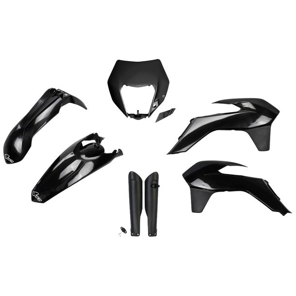 Kit de carenado UFO PLAST 7 piezas. Juego de carenado de plástico con protección de horquillas para KTM EXC Sixdays EXC-F 125 - 500 ccm Año de fab. 2016