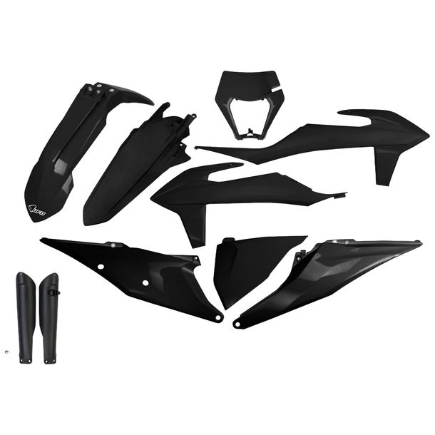 Kit de carénage UFO PLAST 10 pièces, jeu de carénage en plastique avec protection de fourche pour KTM EXC Sixdays EXC-F 125 - 500 ccm Année de fabrication 2020 - 2023