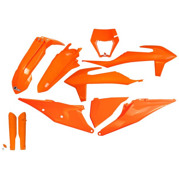 Verkleidungskit UFO PLAST 10-teilig Verkleidungssatz Kunststoff mit Gabelschutz für KTM EXC Sixdays EXC-F 125 - 500 ccm Bj. 2020 - 2023