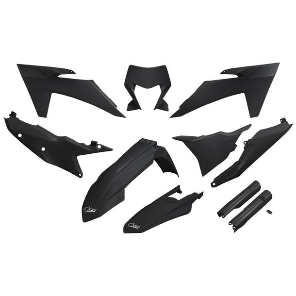 Kit de carénage UFO PLAST 10 pièces, ensemble de carénage en plastique avec protection de fourche pour KTM EXC Sixdays EXC-F 150 - 500 ccm Année de fabrication 2024 - 2025