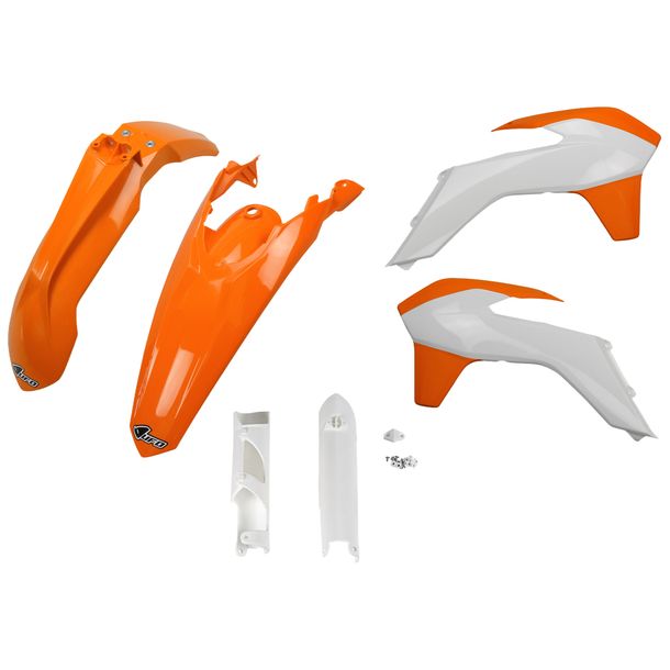 Verkleidungskit UFO PLAST 6-teilig Verkleidungssatz Kunststoff mit Gabelschutz für KTM EXC Sixdays EXC-F 125 - 500 ccm Bj. 2014 - 2015