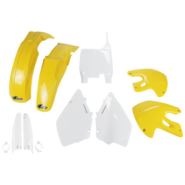 Verkleidungskit UFO PLAST 9-teilig Verkleidungssatz Kunststoff mit Gabelschutz für Suzuki RM 125 / 250 ccm Bj. 1999 - 2000