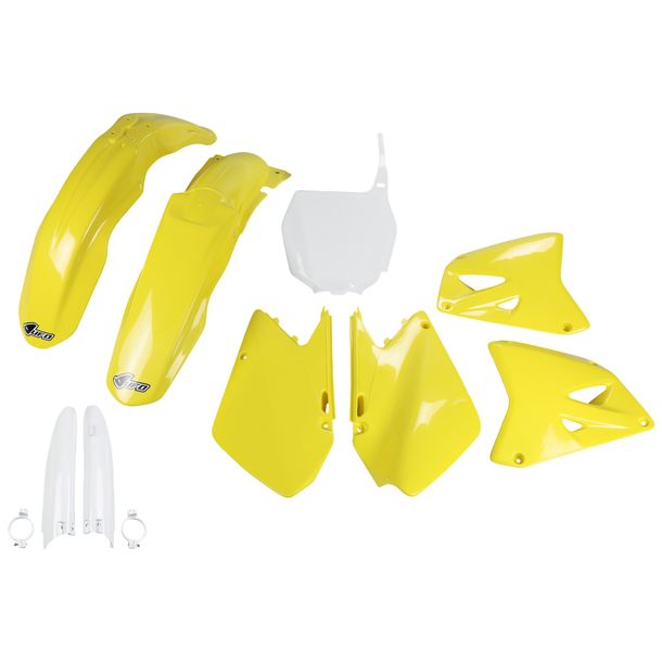 Verkleidungskit UFO PLAST 9-teilig Verkleidungssatz Kunststoff mit Gabelschutz für Suzuki RM 125 / 250 ccm Bj. 2001 - 2005