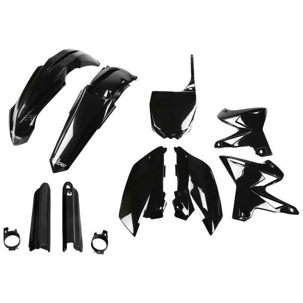 Kit de carénage UFO PLAST 9 pièces. Jeu de carénage en plastique avec protection de fourche pour Yamaha YZ WR 125 / 250 ccm Année de fabrication 2002 - 2004