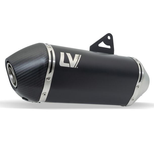 Rear silencer LeoVince LV-14 RACING Black Edition stainless steel black, carbon cap & heat shield for Moto Morini X-Cape 700 year 2025 - 2026 E5+