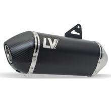 Koncový tlumič LeoVince LV-14 Black Edition s homologací, nerezová ocel černá, karbonová koncovka a tepelný štít pro Triumph Tiger Sport 800 r. v. 2024 - 2026 E5+