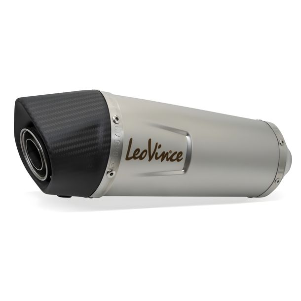 Rear silencer LeoVince LV ONE EVO with approval, stainless steel, carbon cap for Husqvarna Supermoto / Enduro 701 / KTM Enduro R / SMC R 690 Year 2025 - 2026 E5+