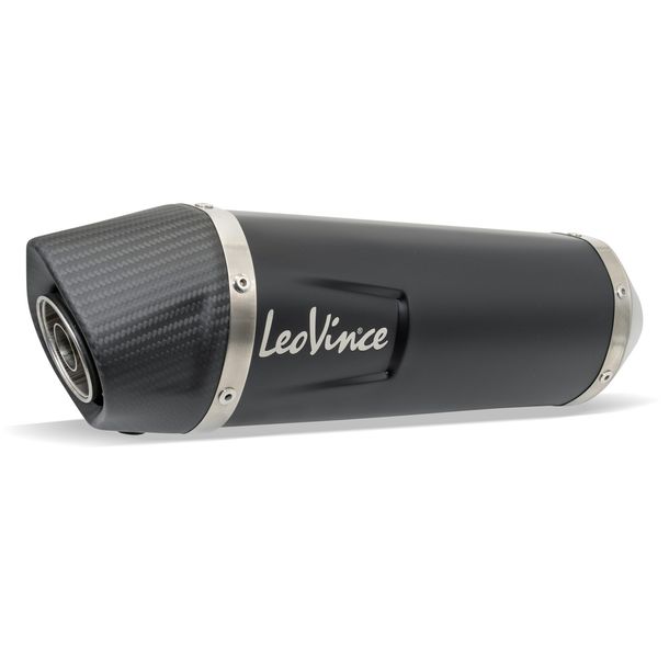 End muffler LeoVince LV ONE EVO RACING Black Edition stainless steel black, carbon cap for Husqvarna Supermoto / Enduro 701 / KTM Enduro R / SMC R 690 year 2025 - 2026 E5+