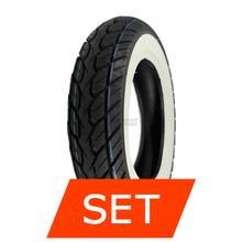 Kenda K418 Sada pneumatik s bílou bočnicí | 90/90-10 50J TL + 90/90-10 50J TL