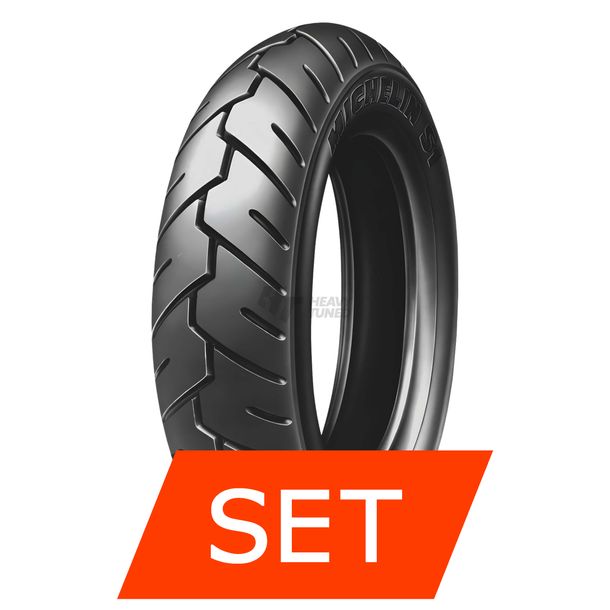 Michelin S1 Set di pneumatici | 3.00-10 50J TL/TT + 3.00-10 50J TL/TT