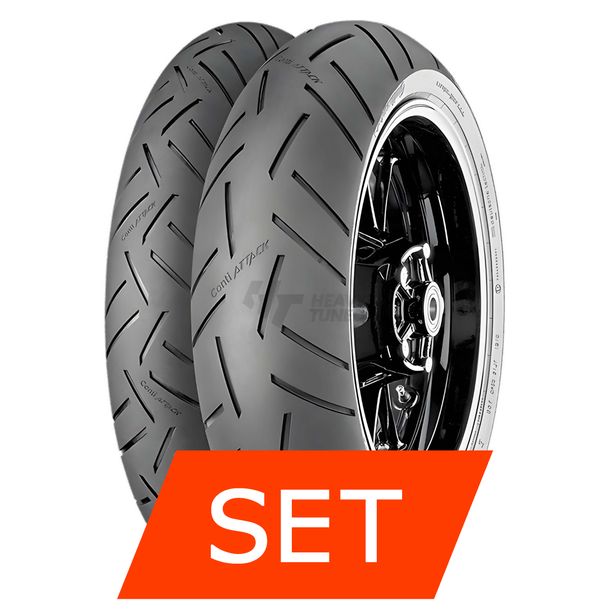Continental ContiRoadAttack 3 CR Juego de Neumáticos | 100/90 R18 56V TL + 130/80 R18 66V TL
