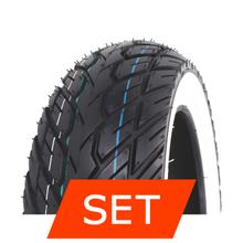 Kenda K418 Whitewall Tire Set | 110/70-12 47P TL + 110/70-12 47P TL