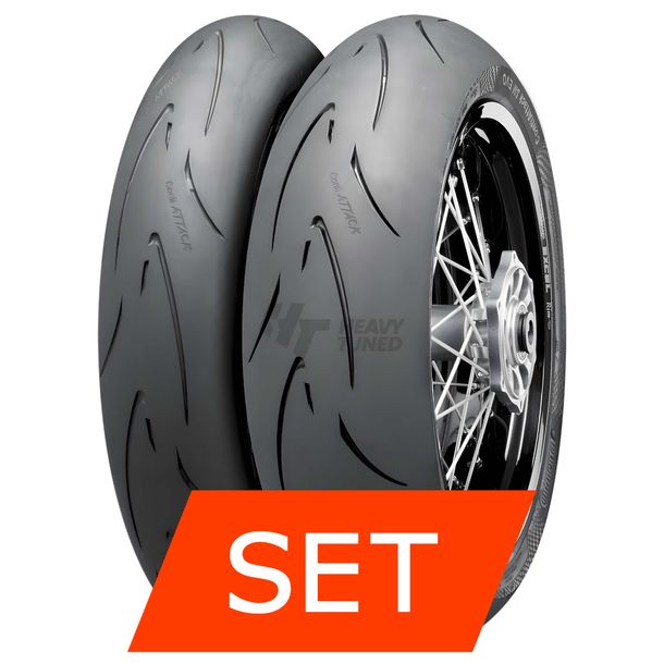 Ensemble de pneus Continental ContiAttack SM Evo | 110/70 R17 54H TL + 140/70 R17 66H TL