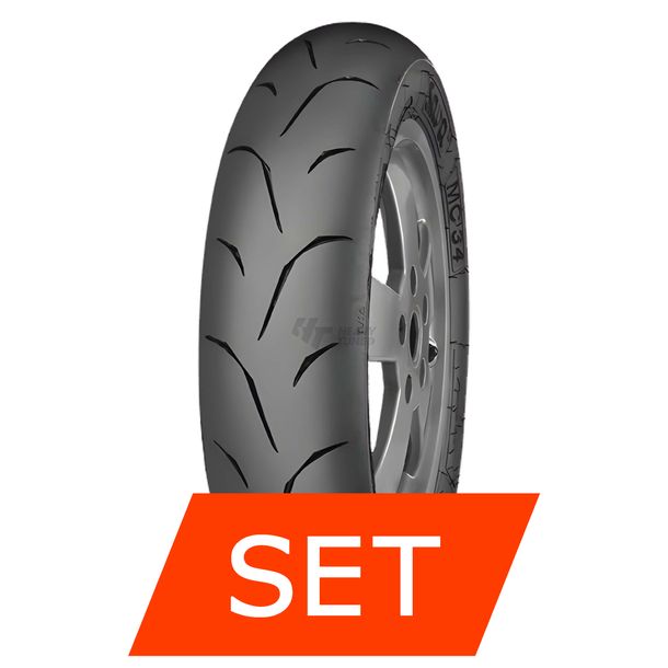 Juego de Neumáticos Mitas MC-34 Supersoft | 120/70-12 51P TL + 130/70-12 62P TL