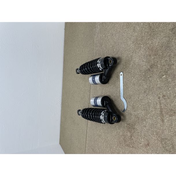 B-Ware, Stoßdämpfer-Satz MXT Federbeine 325-355mm mit externem Ausgleichsbehälter, silber, schwarz für Simson S50, S51, S70