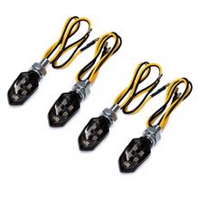 Mini LED Blinker Set MXT mit Zulassung 12V schwarz getönt universal, 4 Stück für Motorrad / Motorroller / Sumo / Enduro