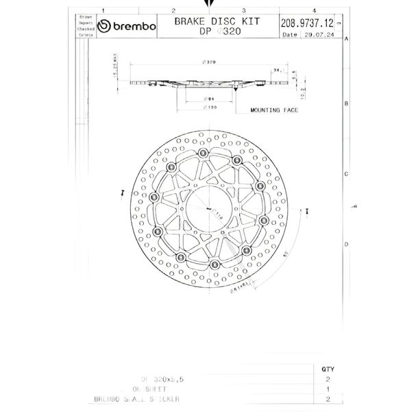 Brake disc Brembo Supersport 208973712 with approval, floating front 2 pieces – Bild 2