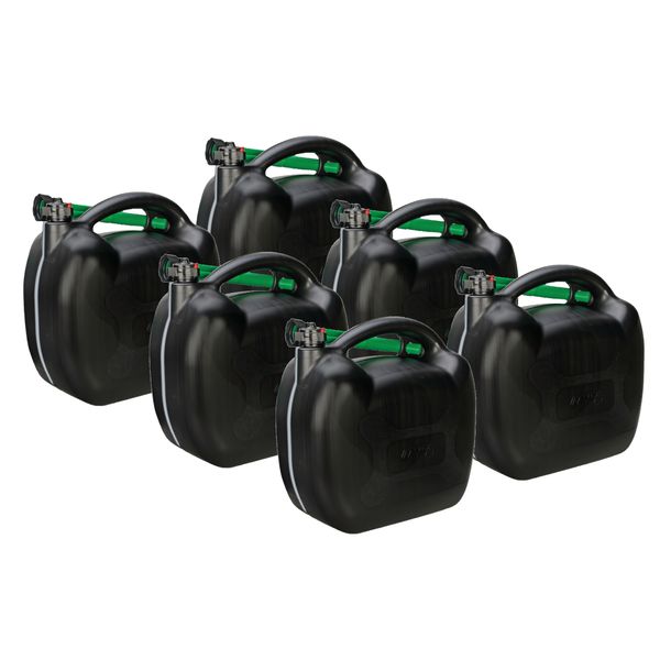 Jerrican de carburant, jerrican d'essence, jerrican de réserve, avec dispositif de transvasement, 20L, 6 pièces