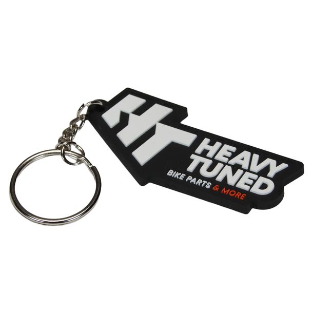Porte-clés Logo Heavy-Tuned caoutchouc, noir / blanc