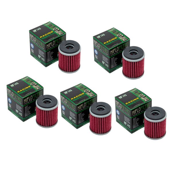 Hiflo 5x Motocross Oliefilter HF voor Yamaha WRF YZF 250 450 2009-2021