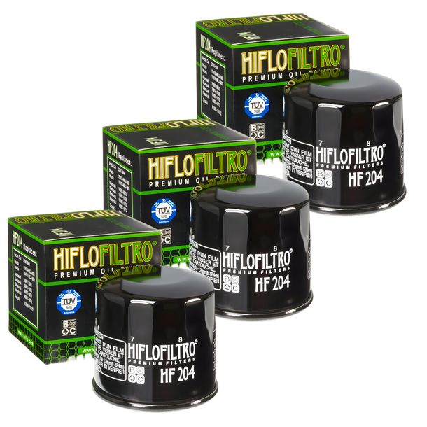 Hiflo 3x Ölfilter HF204 Honda Kawasaki Triumph Yamaha