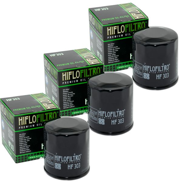 Hiflo 3x Ölfilter Honda CB CBR Yamaha FZR XJ Kawasaki ER6 KLE Polaris HF303