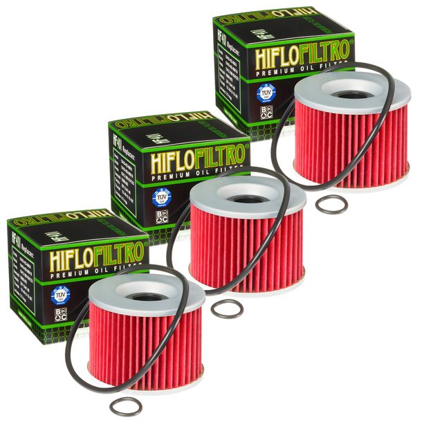 Hiflo 3x Ölfilter Kawasaki EL GPZ Z GTR ZR ZRX Yamaha XJR FJR Honda CB HF401 – Bild 1