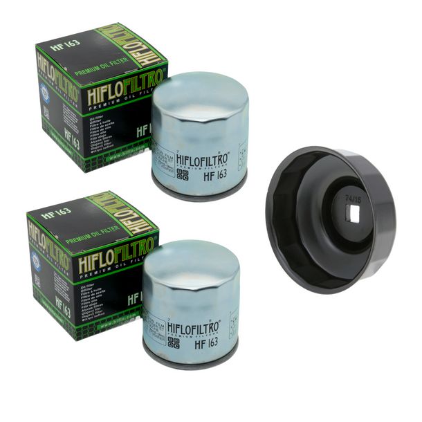 Hiflo 2x Filtre à huile HF163 + Clé à filtre à huile pour BMW R1100/R1150