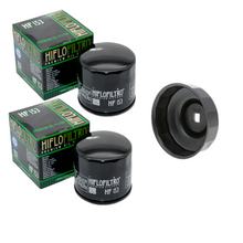 Hiflo 2x Ölfilter HF153 + Ölfilterschlüssel fuer für Ducati Monster/Diavel