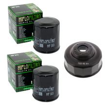 Hiflo 2x Ölfilter HF303 + Ölfilterschlüssel für Honda Kawasaki Polaris Yamaha