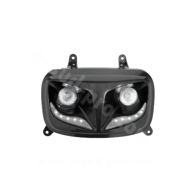 Headlight TNT Headlight Housing Halogen with LED Strip for MBK Booster, Yamaha BWS 50 ccm