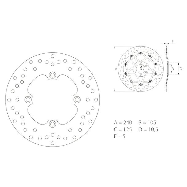 Bremsscheibe Brembo Oro 108489952 starr mit Zulassung