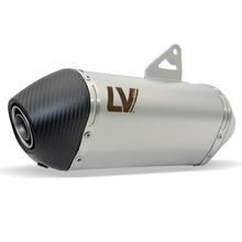 Endschalldämpfer LeoVince LV-14 mit Zulassung, Edelstahl, Carbon Kappe & Hitzeschild für Kawasaki KLE 500 Bj. 2026 E5+