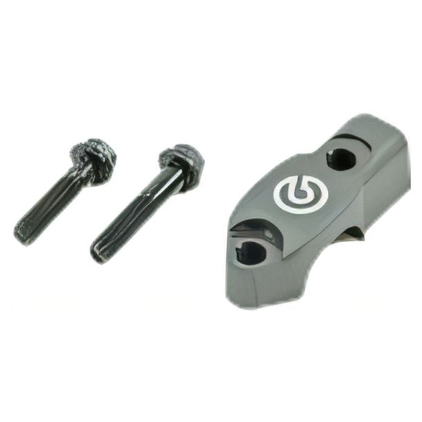 Lenkerklemme Brembo 110A26380 schwarz mit Spiegelaufnahme M8x1,25 Linksgewinde für RCS Armaturen