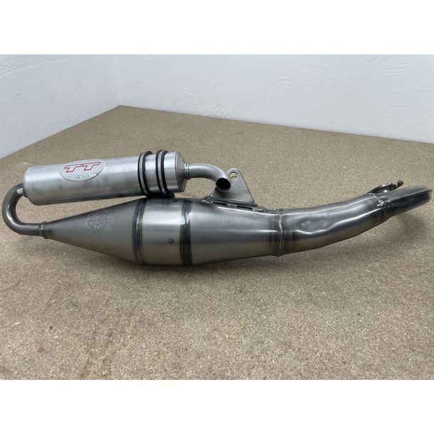 B-Ware, Auspuffanlage komplett LeoVince HAND MADE TT mit Zulassung, Aluminium für Aprilia SR Stealth / Racing liegend LC 50 Bj. 1998 - 2002 / Keeway Focus / Matrix Bj. 2006 / Yamaha Aerox Kat Bj. 2000 - 2001