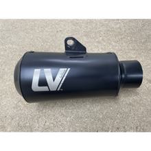 B-Ware, Endschalldämpfer LeoVince Auspuff-Ersatzteil, schwarz, Ø 54mm 160mm, rechts für LV-10